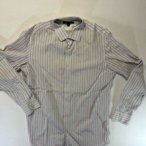 Banana Republic Blue and White Striped Button Down Shirt
